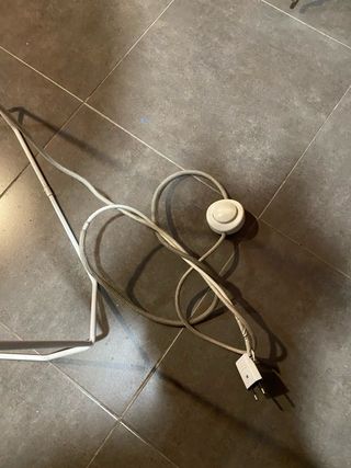 Lámpara de pie metal blanco retro vintage