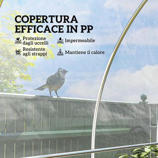 Cubierta para Invernadero en PP 150G/M² 6X10 M, Tela de Repuesto para Invernaderos de Túnel anti UV e Impermeable, Recubrimiento de Plástico, Transparente