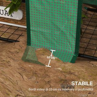 Invernadero de Jardín con Cubierta de PE y 6 Estantes de Malla, Invernadero Adosado para Balcón con 2 Puertas Enrollables, 143X46X151Cm, Verde