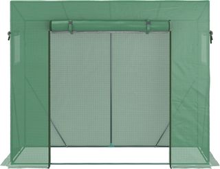 Invernadero de Jardín en PE y Acero con 4 Estacas, 2 Ventanas Laterales y Cubierta Superior Reforzada, 200X77X148-169Cm