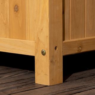 Cama para Huerto Elevada de Exterior con Rejilla, Jardín de Exterior con Orificios de Drenaje en Madera de Abeto, para Flores y Verduras, para Jardín y Balcón, 90X45X180 Cm, Amarillo