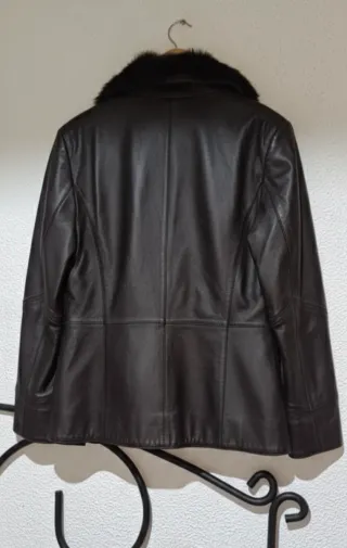 Abrigo Lujo Piel Ovina Chocolate