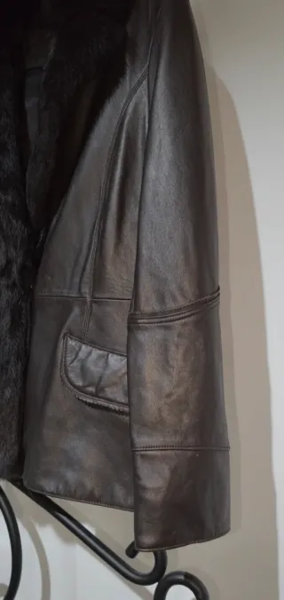 Abrigo Lujo Piel Ovina Chocolate