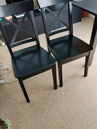 4 Sillas Ikea Negras Madera