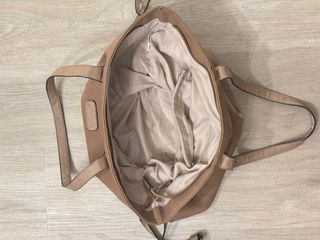 Borsa a spalla similpelle beige/marrone