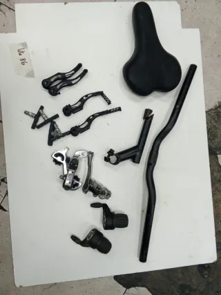 Lote componentes bicicleta: cambios, frenos