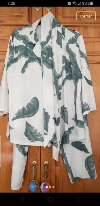 Conjunto hojas verde y blanco 4XL