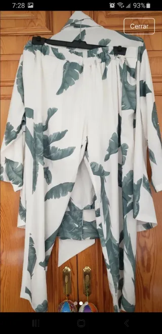 Conjunto hojas verde y blanco 4XL