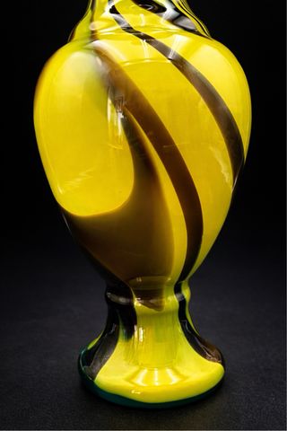 Vaso Vetro Artistico Murano Giallo 37cm