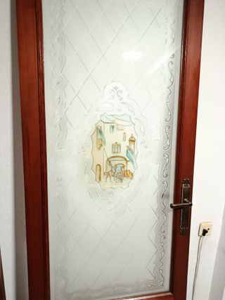 Vidrieras decorativas con escena