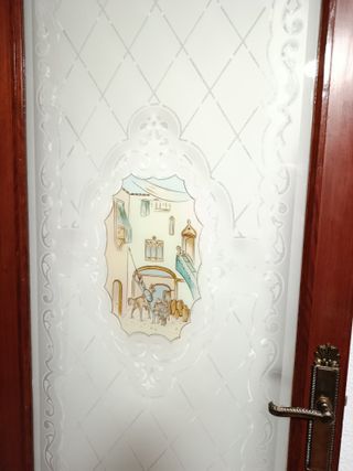 Vidrieras decorativas con escena