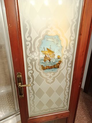 Vidrieras decorativas con escena