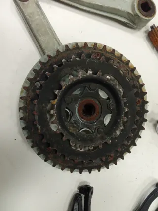 Lote componentes bicicleta: platos, frenos, manill