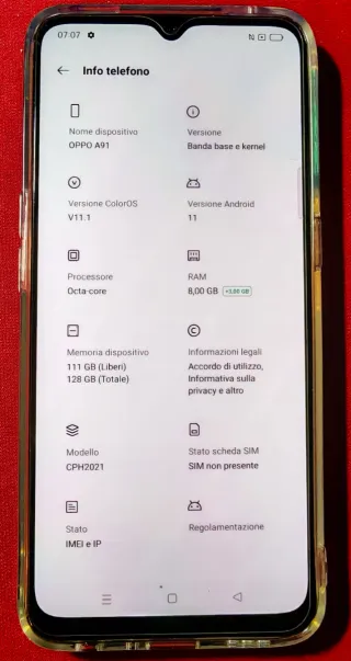 Oppo A91 CPH2021 8GB + 128GB Nero