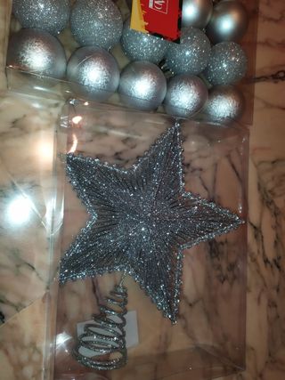 Lotto nuovo accessori x  albero Natale argento