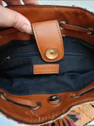 Bolso bombonera rafia Parfois étnico