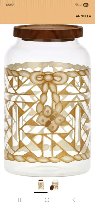 Biscottiera Thun in vetro e legno alto 24cm