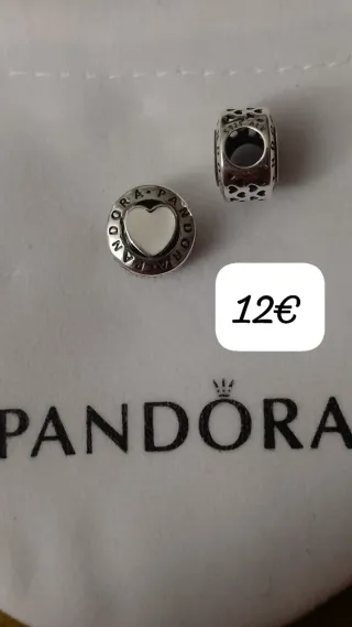 Abalorio Pandora Corazón Blanco Plata