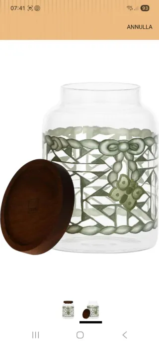 Barattolo in vetro Thun decorato alto 17cm