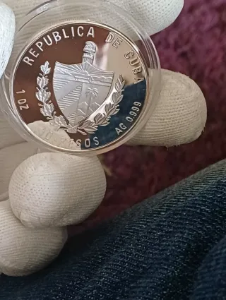 Ultra rara moneda de plata cuba 1 oz