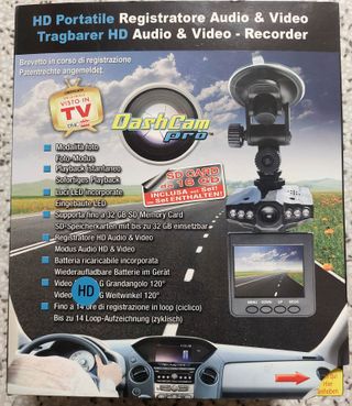 DashCam Pro HD Registratore Audio & Video
