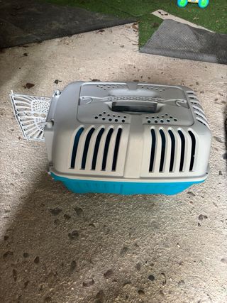 Transportín Gatos/Perros Pequeños Gris/Turquesa