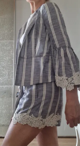 Completo Zara pizzo righe
