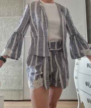Completo Zara pizzo righe