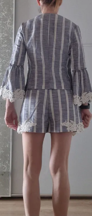 Completo Zara pizzo righe