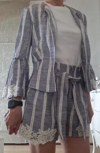 Completo Zara pizzo righe