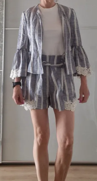 Completo Zara pizzo righe