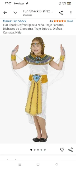 Disfraz Egipcia Niña Fun Shack