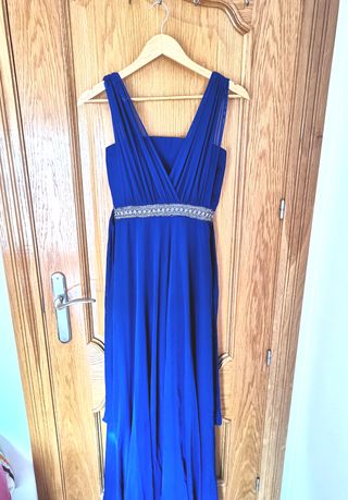 Vestido largo fiesta azul índigo