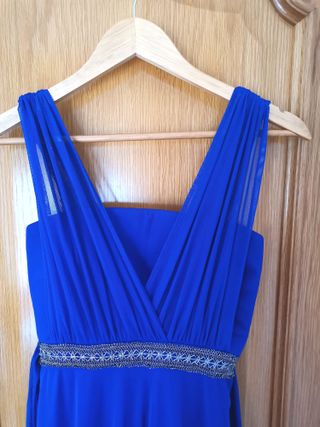 Vestido largo fiesta azul índigo