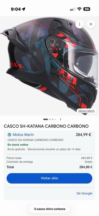Casco moto Shiro Carbono Diseño Deportivo
