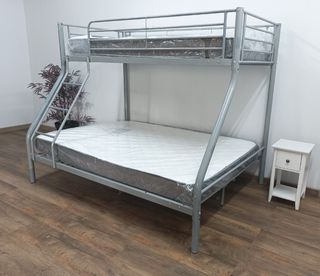 Litera Matrimonial-L Gris + 2 Colchones HR. OFERTA