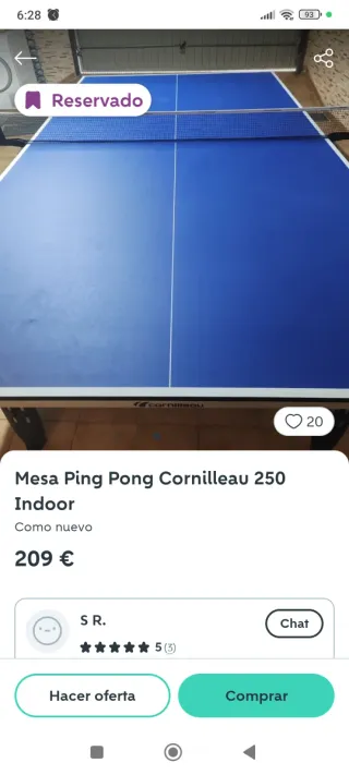Mesa Ping Pong Cornilleau Azul