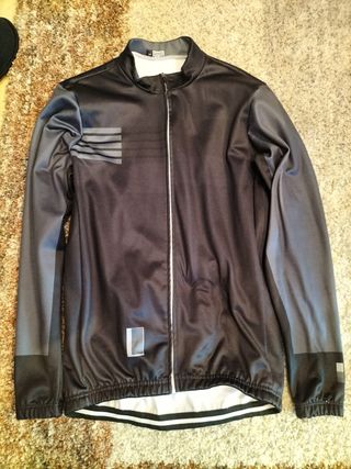 Maillot ciclismo manga larga gris talla M