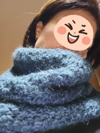 Collo in lana verde petrolio