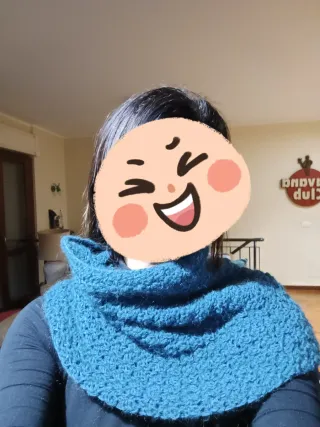 Collo in lana verde petrolio