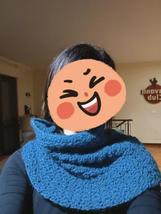 Collo in lana verde petrolio