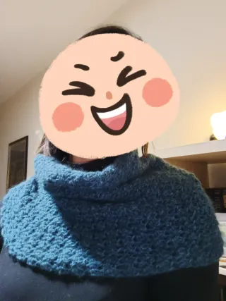 Collo in lana verde petrolio