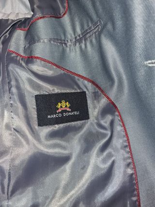 Traje de chaqueta plateado hombre