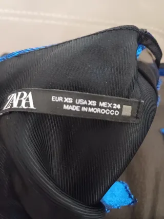 Abito Zara nero e blu fantasia floreale