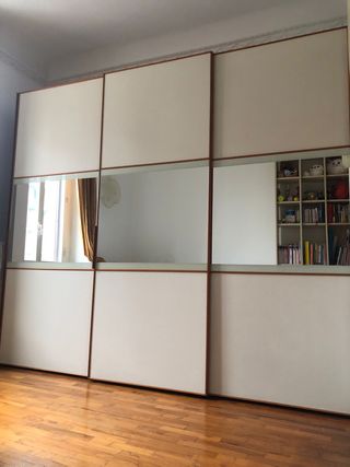 Armadio 3 ante scorrevoli legno e vetro