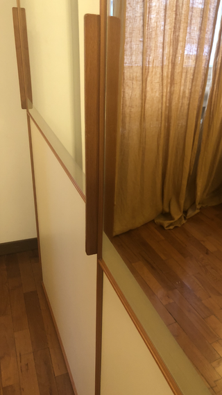 Armadio 3 ante scorrevoli legno e vetro