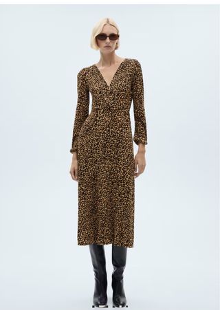 Vestido largo estampado leopardo