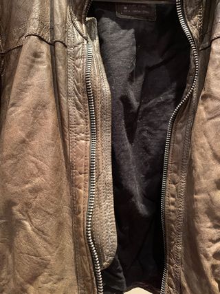 Chaqueta de cuero All Saints Marrón Talla L