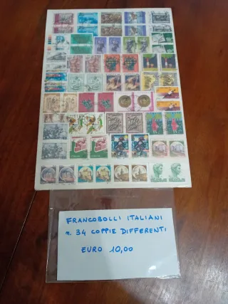 34 Coppie Differenti Francobolli Italiani