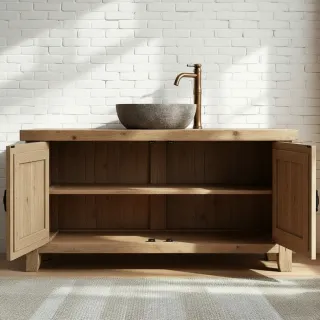 Mueble de baño rústico a medida